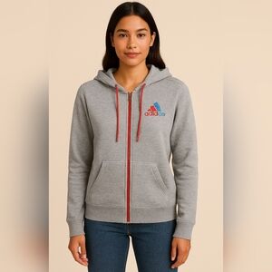 ADIDAS Zip Up Hoodie, Size S